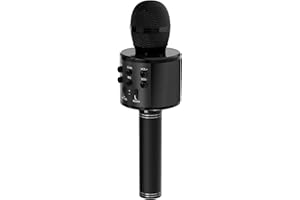 BIZCASA Portable Bluetooth Microphone For Kids Karaoke Wireless Microphone for kids Adults,Mic Speaker Machine,KTV,Home PC/Android/IOS Smartphone Bluetooth Microphone for Party,Singging,Recording (black)
