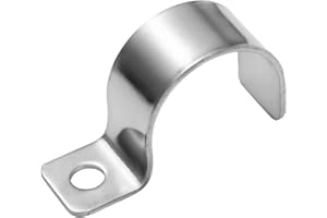 FamlTol 20 Pezzi Staffe Fermatubo, U Clip per Cavi in Acciaio Inossidabile 304, Fermacavo unico foro Morsetti Per Tubi per installazione di cavi interni ed esterni Ø 20 mm