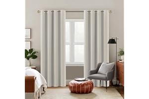 BellaHills Tende Oscuranti per Interni Tende Termiche per Soggiorno 2 Pezzi, Tenda Oscurante ad Anelli Tende Camera da Letto Moderne L140 x A260 cm, Pietra Pomice