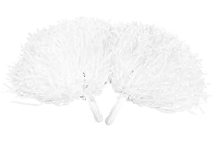 VGEBY1 8 Couleurs 2pcs Cheers Pompoms, Outils Pompoms Girl Main Pom Bright pour la Maternelle, la Fête du Sport Acclamations Balle Danse Fantaisie Robe Soirée(Blanc)