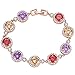 Produktbild Onefeart Rose Vergoldet Armband für Damen Mädchen Bunt Zircon Modern Eleganz Runde Form 17CM