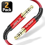 JSAUX Câble Jack Audio 3.5mm [1.2M/Lot de 2] Durable Câble Auxiliaire en Nylon Tressé s pour iPhone,Samsung,Sony,LG,iPod,iPad,HiFi,Tablette,Casque,Autoradios,Smartphones,Portables,MP3 etc-Rouge