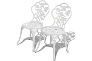 vidaXL Bistro Chair Set of 2 41 x 49 x 81.5 cm Cast Aluminium