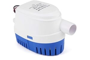 Nikou Automatic Bilge Pump, 1100GPH 12V Marine Automatic Submersible Bilge Water Pump Boat Fully Auto Float Switch Internal for Boat Ponds Pools