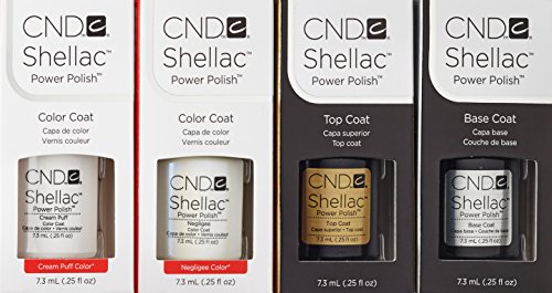 CND Shellac Cream Puff plus Negligee plus Top Coat plus Base Coat 7.3 ml, 1er Pack (1 x 29 ml) - 3