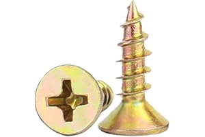 LERNOU 100pcs Wood Screws,Flat Head Screws for Wood, Zinc Galvanized Small Screw,Multi Purpose Screw for Furniture, Woodworking, DIY (M3x10mm)