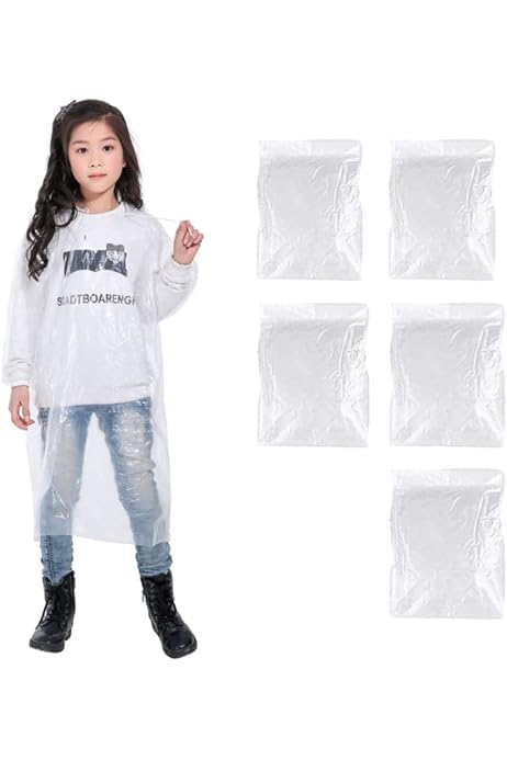 Ponchos De Pluie Jetables - Lot De 5 - Transparents Et Imperméables