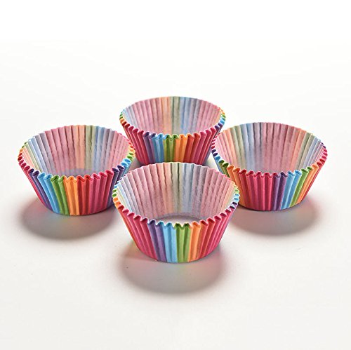 fomccu 100 Colorful Rainbow Papier Kuchen Cup Liners Backen Muffin Cup Schutzhülle für Party - 6