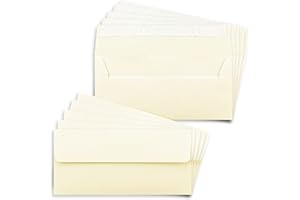 GLÜXX-AGENT Paper24 - 50 buste per lettere, formato DIN lungo, in beige (panna), con chiusura adesiva, 11 x 22 cm, 100 g/m², ideali per lettere e inviti, colore: Crema