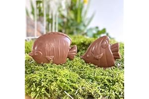 CHOCODIC MAÎTRE ARTISAN CHOCOLATIER DEPUIS 1995 lot de 2 Moulage chocolat de Paques POISSON EXOTIQUE 50 g - chocolat de Pâques - Fabrication artisanale en France - chocolat lapin poule cloche poussin oeuf (Poisson exotique dos pointu chocolat lait)