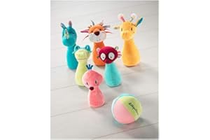 Lilliputiens 83019 Bowling Spielzeug / Kegelspiel mit Pins & Kegel aus Plüsch für Babys Kleinkinder, 7-teilig, ab 12 Monaten