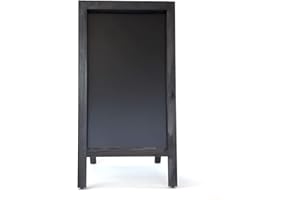 ALAPIZARRA Pizarra caballete marco madera Pizarra negra doble cara para tizas y rotuladores efecto tiza. Ideal para hostelería, infantil, restaurante, habitación niños, etc. (NEGRO, 150 x 60 cm)