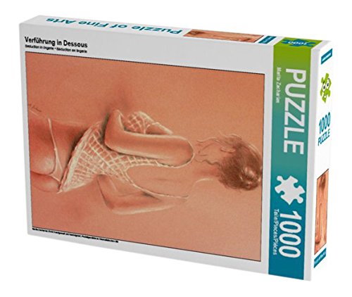 Verführung in Dessous 1000 Teile Puzzle hoch: Erotik handgemalt und handsigniert, Pastellgemälde im fotorealistischen Stil (CALVENDO Menschen)