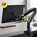 Produktbild NB North Bayou F100A 22" - 35" Monitor Tischhalterung mit Justierbare Gasfeder Monitorhalterung Ergonomische Bildschirmhalterung 3-9kg Monitor Arm Frei Drehbar 360°mit 2 USB2.0 für 22-35" Bildschirm ...