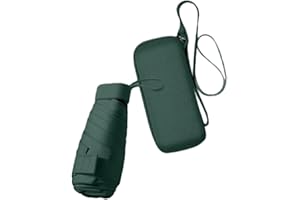 Ruspela Składany parasol podróżny, mały kompaktowy parasol na słońce i deszcz, wiatroszczelny parasol UV z etui na zamek błyskawiczny dla kobiet dziewcząt