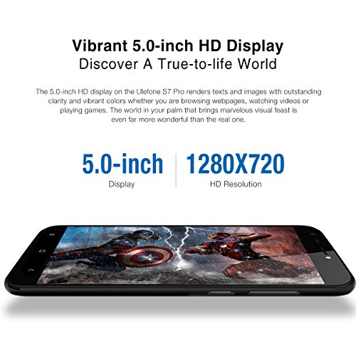 Ulefone S7 Smartphone ohne Vertrag (5 Zoll HD Display, Quad-Core Prozessor, 2 GB RAM, 16 GB Speicher, Dual-Hinterkameras, Dual SIM(Micro-Sim), Android 7.0, GPS) rot