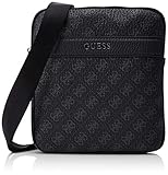 Tipologia: UOMO Guess Herren City Logo Mini Flat Crossbody messengerbag, Schwarz (Black BLA), 20x22x2 cm