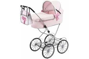 Reig- Claudio, Landau Poupée Bebe-Paseo Classic Vintage Rose, RER12151, 70 x 42 x 89 cm