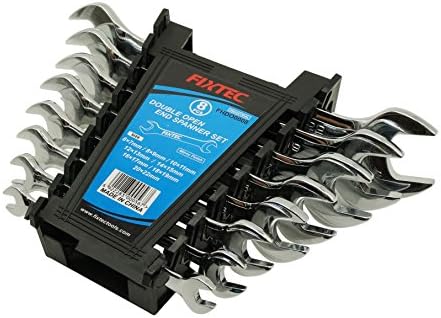 Fixtec Double Open End Spanner Set 8 Pcs - Mirror Finish - 6 mm to 20 mm Cone Wrench