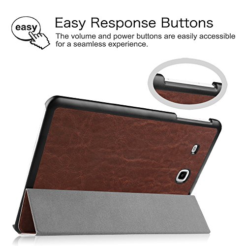 Fintie Samsung Galaxy Tab E 9.6 Hülle Case – Ultra Schlank Superleicht Ständer Smart Shell Cover Schutzhülle Etui Tasche für Samsung Galaxy Tab E T560N 24,3 cm (9,6 Zoll) Tablet-PC, Vintage Braun - 6