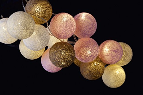 Sirius Lichterkette Bolette 20 LED 2,85 m Baumwollkugeln delicate blush