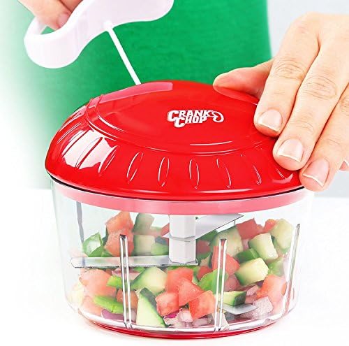 Manual Food Chopper, Compact and Powerful Hand Held Vegetable Chopper/Mincer/Blender to Chop Fruits/Vegetables/Nuts/Herbs/Onions/Garlics for Salsa/Salad/Pesto/Coleslaw/Puree