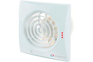 Der Lüfter / Badlüfter / Ventilator / ORIGINAL / Vents 100 QUIET TIMER / Nachlauf / sehr leise 24 dB(A) / 100 mm / 97 m³/h / 7,5W energiesparend / Kugellager / Rückschlagklappe