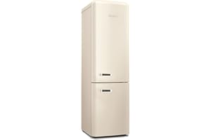 Severin Frigorifero Congelatore combinato Total NoFrost, posa libera, Larghezza 54cm, 250 L, Classe E, Veggibox incluso, Retro, Beige, RKG 8929
