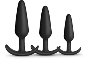 Roluck anal plug principiante mujer pequeño silicona anal plug set pequeño + mediano + grande silicona anal dildo set, pequeño + mediano + grande