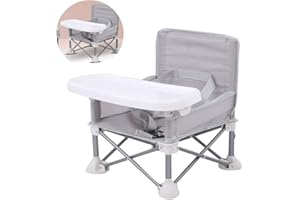 COURTI Siège d'appoint avec plateau, chaise pliante portable, chaise de salle à manger, pour la restauration, camping, plage, pelouse, cadre en aluminium, pour les petits