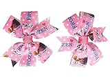2 x Pink Frozen Elsa & Anna Hair Bows Hair Clips Hair Grips Shoe Bows Head Band Bows