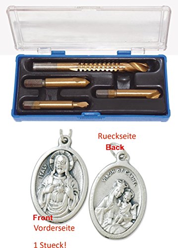 Preisvergleich Produktbild Sintr Ausdreher-Set für beschädigte Schrauben, Schraubenausdreher (902977206380) mit Anhänger Herz Jesu 2,5cm