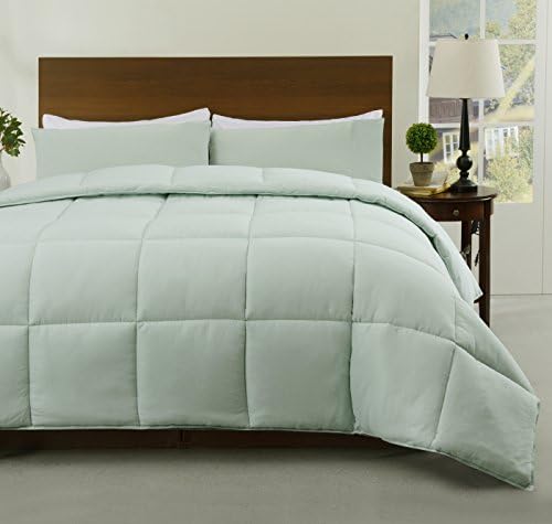 Cozy BeddingsSuper 3PCs Down Alternative Comforter Set |Size: Full/Queen | Color: Aqua Green | Crafting :Designer Pattern ( 1 Comforter, 2 Pillow Cases included)