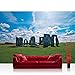Produktbild Fototapete 254x184 cm PREMIUM Wand Foto Tapete Wand Bild Papiertapete - Architektur Tapete Stonehenge Felsen Wiese Wolken Architektur Himmel grün - no. 301