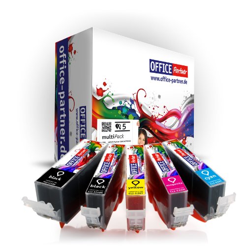 5er multiPack kompatible Druckerpatronen zu CANON PGI-525 / CLI-526 mit Chip für Canon Pixma IP4950 / IP4850 ; MG5340 / MG5250 / MG5350 / MG6250 / MG8120 / MG8240 / MG6150 / MG8250 / MG5150 / MG6120 / MG5200 / MG8150 ; MX885 / MX715 / MX884 / MX895 & Pixma IX6550