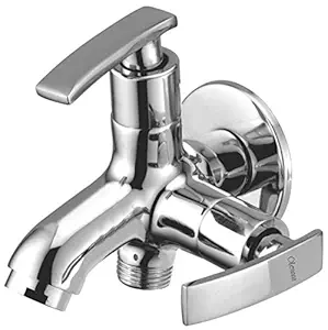 Oleanna Ode2in1bc Desire Brass Two in One Angle Valve Quarter Turn with Foam Flow Aerator (Silver, Chrome Finish)