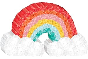 Amscan 244066 - Mini-Pinata Regenbogen, Größe 11,4 x 19 cm, aus Papier, Kinder-Geburtstag, Geschenk, Dekoration, Motto-Party
