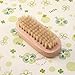 FUNLAVIE Wooden Nail Brush Natural Bristle, Shower Brush 3.66 Inches Long