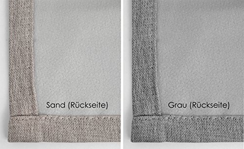 Rita blackout Ösenvorhang, Gardine mit Ösen 140×245 cm, Ösenschal Farbe wählbar (Grau) - 4