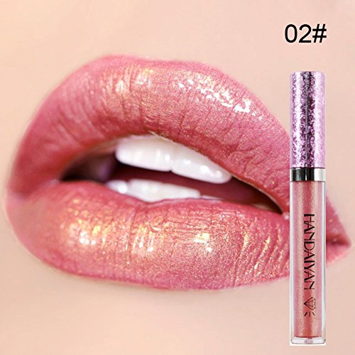 ROMANTIC BEAR 6 Farben Metallic Schimmer Liquid Lippenstift Langlebig Matt Wasserdicht Feuchtigkeitsspendende Lipgloss