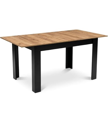 NMK HOME Tisch Robust Funktionsreich 120x80 Gold Craft Eiche Schwarz