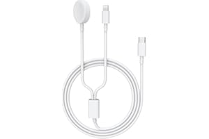 URBBALUME 2 w 1 ładowarka do zegarka USB C, bezprzewodowa ładowarka magnetyczna do zegarka iWatch, 1.2m kabel typu C Watch Przenośna stacja ładowania kompatybilna z serią Watch 9/8/7/6/5/4/3/2/1/Ultra/SE