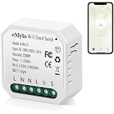 eMylo Smart WiFi Relay Module Mini 16A 1 Gang, Built-in Switch AC 110-240V, Timer, Voice Control Alexa Google Home, Compatibl