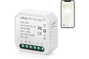 YASORN eMylo Mini Smart Wifi Relè Interruttore Telecomando Senza Fili Interruttore Della Luce Wifi AC 220V 1 Gang Interruttore Incorporato Modulo Relè 16A Timer Fai Da Te Controllo Vocale con Alexa Echo