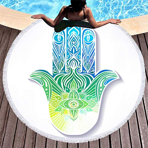 Preisvergleich Produktbild CYYCY Rund bedrucktes Strandtuch Superfeinfaser-Strandtuch 5 150 * 150cm