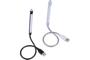 HENGBIRD 2 stycken USB LED-lampor, 10 LED svanhals ljus, USB-lampa ljus beröringsknapp, lä ljusstyrkan kan justeras, lä för l