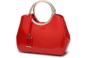 AlwaySky Womens Handbags, Ladies Top Handle Bags, Patent Leather Stylish Tote Shoulder Bags Purse for Work, Wedding, Shopping, Dating