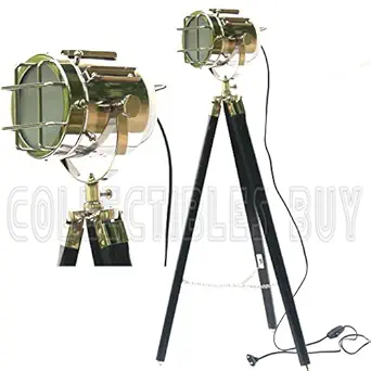 Collectibles Buy Finish Floor Lamp Searchlight Tripod (Black, 9X6.5-inch)