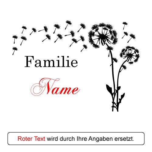 Schiefertafel Türschild Schieferplatte inkl. Gravur Motiv Pusteblume - 3