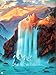 Produktbild DIY Vorgedruckt Leinwand-Ölgemälde Geschenk für Erwachsene Kinder Malen Nach Zahlen Kits mit Holzrahmen Home Haus Dekor - Blauer Wasserfall 15.75 * 19.69 inch